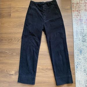 AG wide leg cropped corduroy black pants